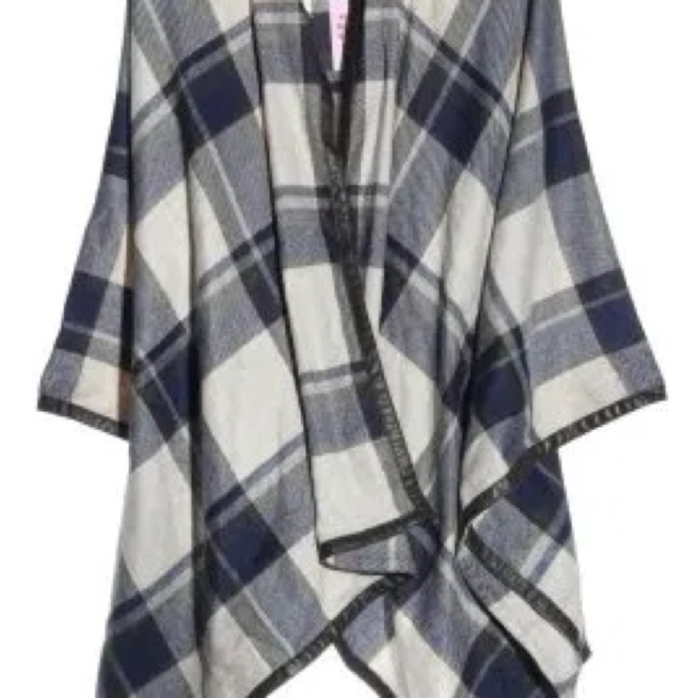 H&M Gray and Blue Striped Cape